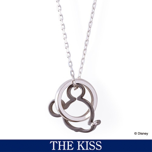 【ディズニー】THE KISS ミッキーマウス フェイスダブルチャーム ネックレス メンズ 単品 DI-SN1203DM 【Disney】